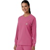 image:imageCarhartt Scrubs C13610 Womens Crewneck LongSleeve Scrub TopElectric Fuschia
