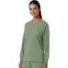 image:imageCarhartt Scrubs C13610 Womens Crewneck LongSleeve Scrub TopGreen Slate