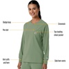 image:imageCarhartt Scrubs C13610 Womens Crewneck LongSleeve Scrub TopGreen Slate