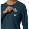 image:imageCarhartt Scrubs C13610 Womens Crewneck LongSleeve Scrub TopNavy