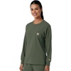 image:imageCarhartt Scrubs C13610 Womens Crewneck LongSleeve Scrub TopOlive