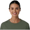 image:imageCarhartt Scrubs C13610 Womens Crewneck LongSleeve Scrub TopOlive