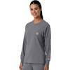 image:imageCarhartt Scrubs C13610 Womens Crewneck LongSleeve Scrub TopPewter