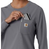 image:imageCarhartt Scrubs C13610 Womens Crewneck LongSleeve Scrub TopPewter