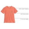 image:imageCarhartt Womens Iconic WK87 Pocket TShirt CloseoutFresh Salmon