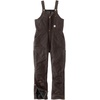 image:imageCarhartt Womens Loose Fit Washed Duck Insulated BiberallDark Brown