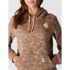 image:imageCarhartt Womens Relaxed Fit Midweight Logo Sleeve Graphic Printed SweatshirtSoft Sepia Vintage Camo