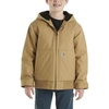 image:imageCarhartt Boys FlannelLined Hooded Canvas Insulated ZipUp Jacket  Polyester Blend  Quilted Polyester Brushed TricotLined Main Body  Everyday WearBrown