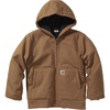 image:imageCarhartt Boys FlannelLined Hooded Canvas Insulated ZipUp Jacket  Polyester Blend  Quilted Polyester Brushed TricotLined Main Body  Everyday WearCarhartt Brown