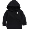 image:imageCarhartt Boys HalfZip Hooded Pullover Sweatshirt  Cotton Jersey  RibKnit Crewneck Holds Its Shape Throughout  AllDay ComfortCaviar Black