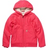 image:imageCarhartt Girls Zip Front Canvas Insulated Hooded Active Jac  100 Cotton  Midweight 100 Cotton Canvas Shell Sherpa Fleece  Cozy WarmthRaspberry