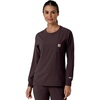 image:imageCarhartt Scrubs C13610 Womens Crewneck LongSleeve Scrub TopDark Sepia