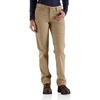 image:imageCarhartt Womens Flame Resistant Womens Rugged Flex Canvas PantGolden Khaki