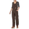 image:imageCarhartt Womens Loose Fit Washed Duck Insulated BiberallDark Brown