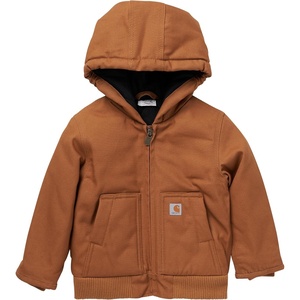 image:imageCarhartt Baby Boys Hooded Jacket  Polyester Blend  Quilted Polyester Brushed TricotLined Main Body  Everyday WearNew Carhartt Brown