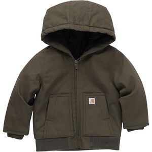 image:imageCarhartt Baby Boys Hooded Jacket  Polyester Blend  Quilted Polyester Brushed TricotLined Main Body  Everyday WearOlive Green