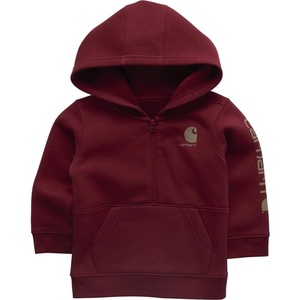 image:imageCarhartt Boys HalfZip Hooded Pullover Sweatshirt  Cotton Jersey  RibKnit Crewneck Holds Its Shape Throughout  AllDay ComfortTibetian Red