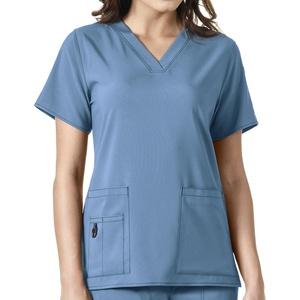 image:imageCarhartt CrossFlex Scrubs for Women VNeck Scrub TopsAzure Blue