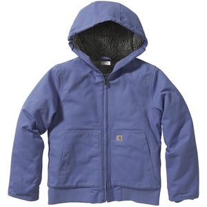 image:imageCarhartt Girls Zip Front Canvas Insulated Hooded Active Jac  100 Cotton  Midweight 100 Cotton Canvas Shell Sherpa Fleece  Cozy WarmthMarlin