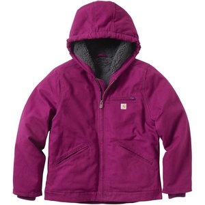 image:imageCarhartt Kids CP9547 Canvas Insulated Hooded Jacket  GirlsSierra Plum Caspian