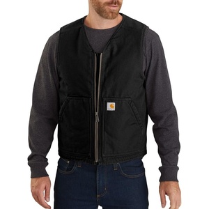 image:imageCarhartt Mens 104394 Washed Duck Vest  Sherpa LinedBlack
