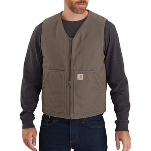 image:imageCarhartt Mens 104394 Washed Duck Vest  Sherpa LinedDriftwood