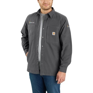image:imageCarhartt Mens 105532 Rugged Flex Relaxed Fit Canvas FleeceLined SnapShadow