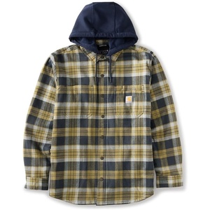 image:imageCarhartt Mens 107011 Rugged Flex Relaxed Fit Flannel Fleece Lined HBlue Cove