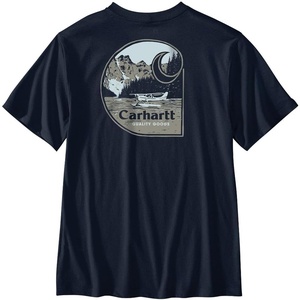 image:imageCarhartt Mens 107448 Relaxed Fit Lightweight ShortSleeve Dog Graphic TShirtNavy