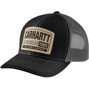 image:imageCarhartt Mens Canvas MeshBack Workwear Patch CapBlack