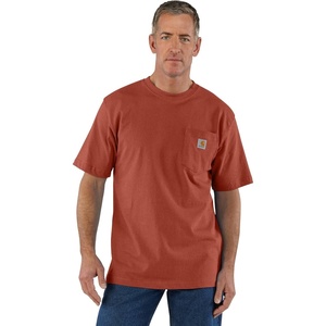 image:imageCarhartt Mens Iconic K87 Pocket TShirt CloseoutSaddle Red Heather