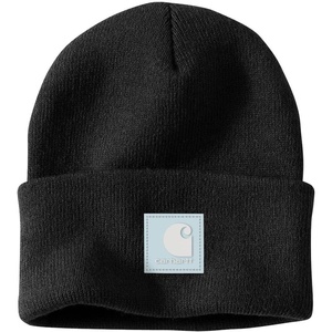 image:imageCarhartt Mens Knit Rubber Patch BeanieBlackEarly Fog