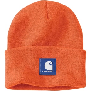 image:imageCarhartt Mens Knit Rubber Patch BeanieBrite Orange