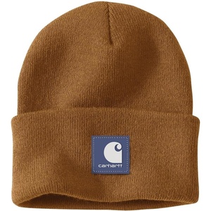 image:imageCarhartt Mens Knit Rubber Patch BeanieCarhartt BrownLunar Blue