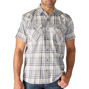 image:imageCarhartt Mens Montana Bozeman Relaxed Ss Plaid ShirtCarhartt Gray
