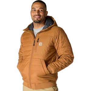 image:imageCarhartt Mens Rain Defender Relaxed Fit Lightweight Insulated Hooded JacketCarhartt Brown