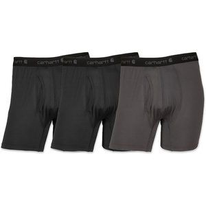 image:imageCarhartt Mens Stretch Synthetic Blend 5 Boxer Brief 3 PackAssorted 01 Black