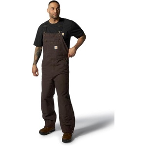 image:imageCarhartt Mens Washed Duck Insulated Bib OverallDark Brown