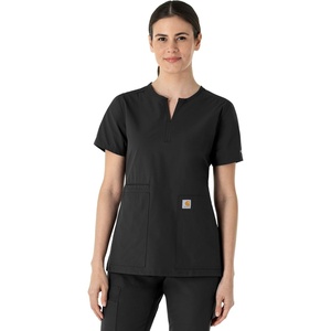 image:imageCarhartt Scrubs C12213 Womens Force Modern Fit Notch Neck Tunic TopBlack