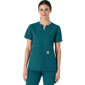 image:imageCarhartt Scrubs C12213 Womens Force Modern Fit Notch Neck Tunic TopCaribbean Blue