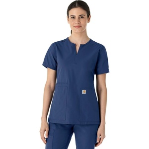 image:imageCarhartt Scrubs C12213 Womens Force Modern Fit Notch Neck Tunic TopNavy