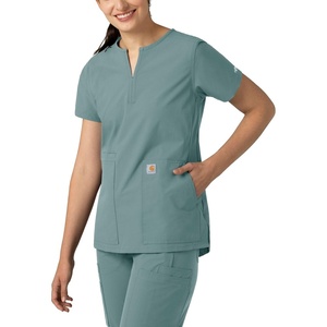 image:imageCarhartt Scrubs C12213 Womens Force Modern Fit Notch Neck Tunic TopSummer Blue