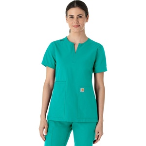 image:imageCarhartt Scrubs C12213 Womens Force Modern Fit Notch Neck Tunic TopTeal Blue