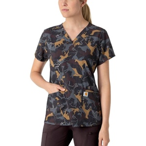 image:imageCarhartt Scrubs C13414 Womens Modern Fit VNeck Print Scrub Top XLarge Furry Fete