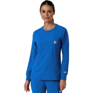 image:imageCarhartt Scrubs C13610 Womens Crewneck LongSleeve Scrub TopRoyal