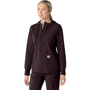 image:imageCarhartt Scrubs C85023 Womens Rugged Flex Modern Fit Bonded Fleece HoDark Sepia