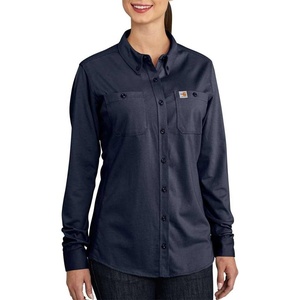 image:imageCarhartt Womens Flame Resistant Womens Force Cotton Hybrid ShirtDark Navy