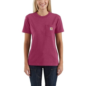 image:imageCarhartt Womens Iconic WK87 Pocket TShirt CloseoutBeet Red Heather