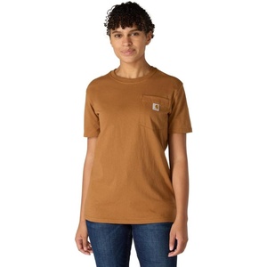 image:imageCarhartt Womens Iconic WK87 Pocket TShirt CloseoutCarhartt Brown