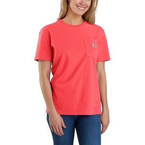image:imageCarhartt Womens Iconic WK87 Pocket TShirt CloseoutCoral Glow